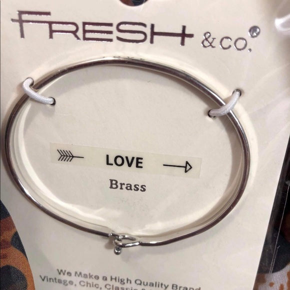 Fresh & Co Jewelry Fresh Co Love Brass Bangle Bracelet Poshmark